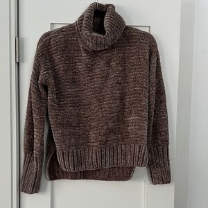 Pink Rose Chocolate Brown Turtleneck Sweater